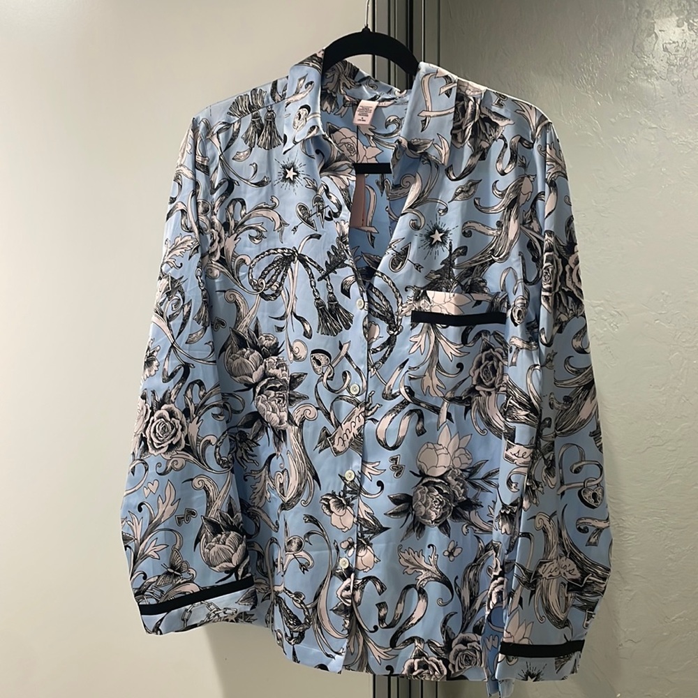 Blue Victoria’s Secret pajama set. Silk-like material